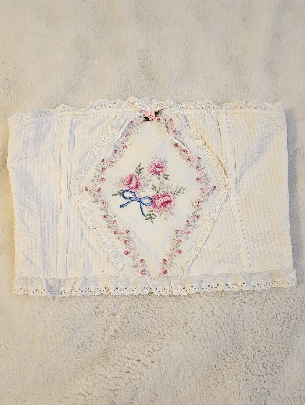 Altar'd State Embroidered Floral Stapless Top Size Large